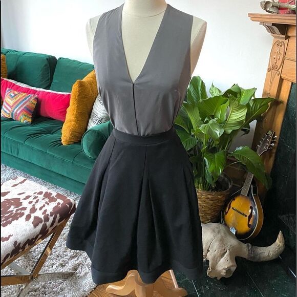 T Alexander Wang Charcoal Drapey Pleated Silk Sleeveless Blouse - Picture 8 of 11